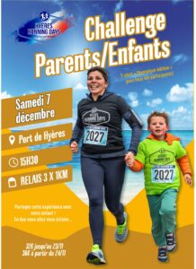 affiche hyères running days 2024 challenge Parents enfants